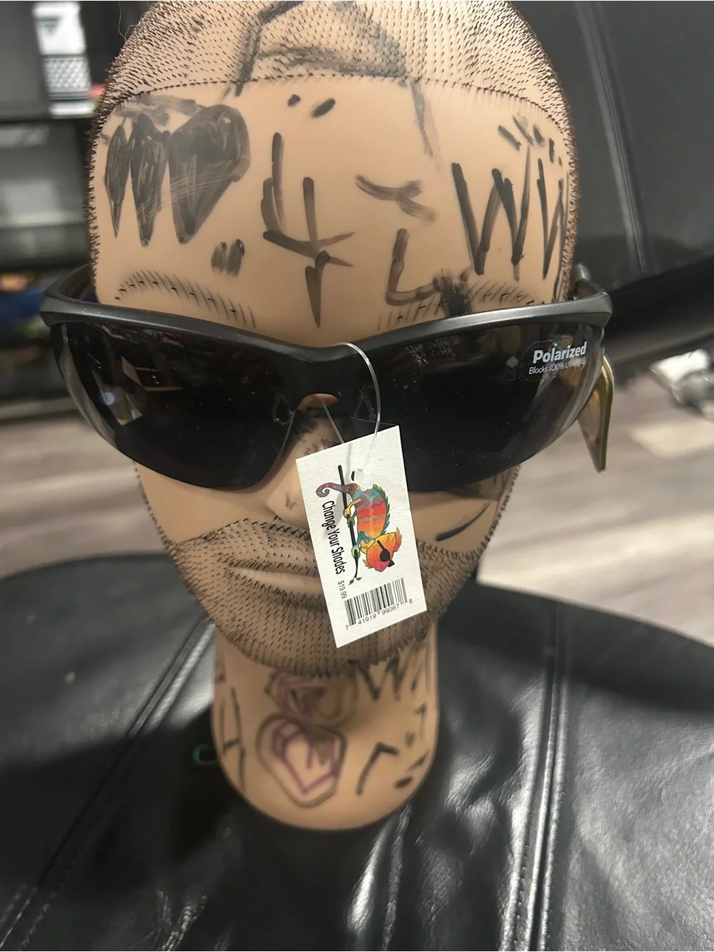 Polarized Black Wrap Sunglasses
